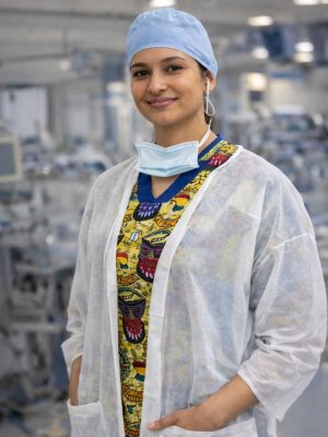 Healthcare professional in medical setting