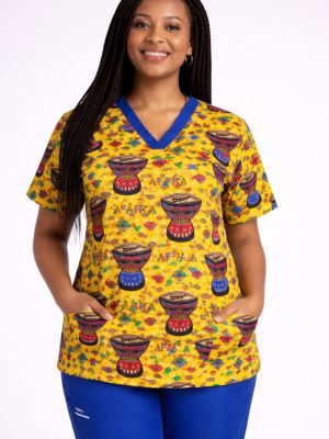 Vibrant African-themed scrub style